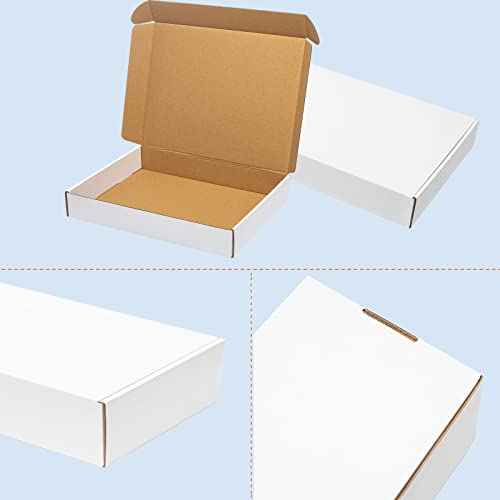 White Shipping Boxes 13x11x3" 25 Pack - Corrugated Cardboard Box Mailers for Small Business, Literature Mailer Packaging Supplies
