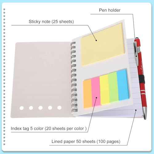 Skyygemm 20 Sets Difference Maker Gifts Bulk Employee Appreciation Gifts Spiral Notebook Journal with Sticky Notepad Index Tabs Thank You Gifts with Ballpoint Pens for Coworker Teacher (Multicolor)