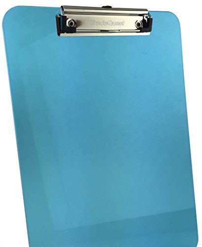 Assorted Clear Letter-Size Clipboards (6-Pack) with Low-Profile Clips