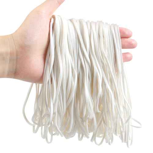 Large Rubber Bands, 120 Pcs Big Rubber Bands, 7x1/8 Inches, White Rubber band, Giant Elastics for Office