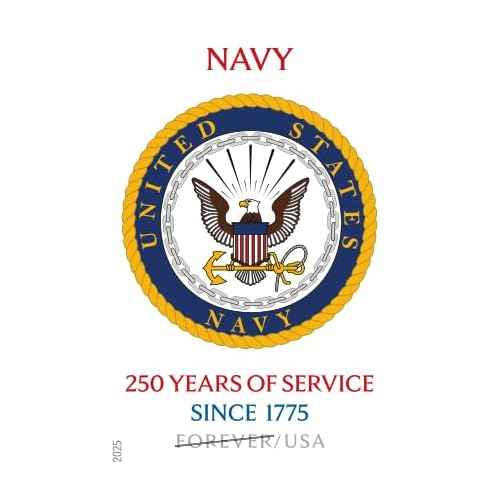 U.S. Navy 250th 2025 (Sheet of 20) First-Class Mail Forever Postage Stamps