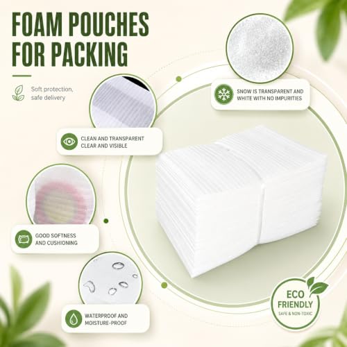 100 Pack Packing Foam Pouches,8 x10IN Shockproof Cushioning Protection