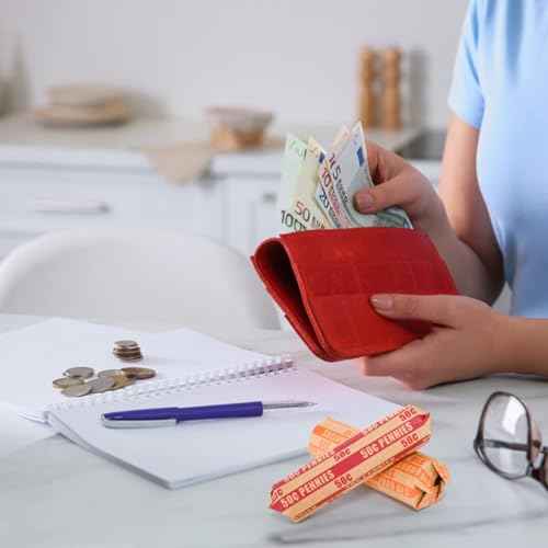 L LIKED 150 Assorted Bundle Flat Striped Coin Wrappers (50 Pennies, 50 Quarters, 25 Nickels and 25 dimes)