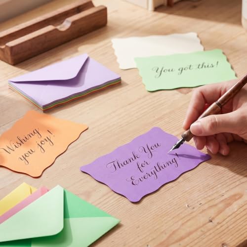 Multicolored 120 Pack Mini Envelopes with Blank Cards for Gift & Event Use