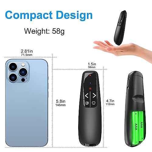 (2 Units) Wireless Presenter Remote, Clicker for Laptop PowerPoint Presentations Pointer, RF Computer Clicker for Presentations Remote, Slideshow/Smartboard/College/Classroom/PPT Clicker