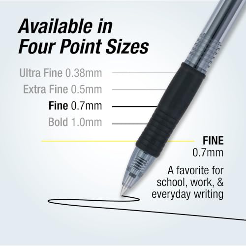 Pilot G2 Premium Gel Pens Fine Point 0.7mm Black Ink 12-Pack