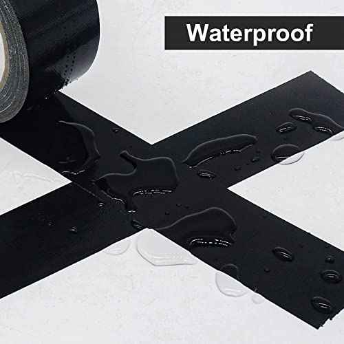 Black Duct Tape Heavy Duty - 30 Yards x 2 Inch 12 Roll Multi Pack - Strong, Flexible, Waterproof and Tear by Hand - for Indoor & Outdoor Repairs, Industrial, Professional Use