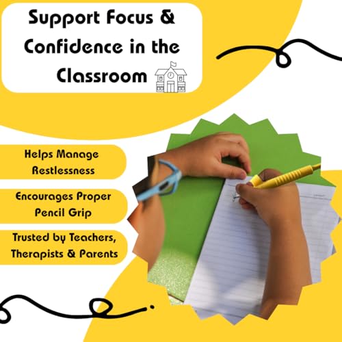 Write Right Learning Pencil Sleeves ? Soft Textured Silicone Grip for Handwriting Support and Silent Fidgeting ? Sensory-Friendly Tool for Students, Teachers, Therapists, and All Ages ? 4 Pack