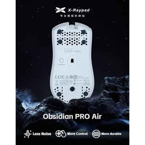 X-Raypad Obsidian Air/Pro Air Speed Mouse Skates, U-PE Universal Dot Mouse Skates Offers Excelent Wear Resistance, Speed & Control Abrasion Resistance Less Noise