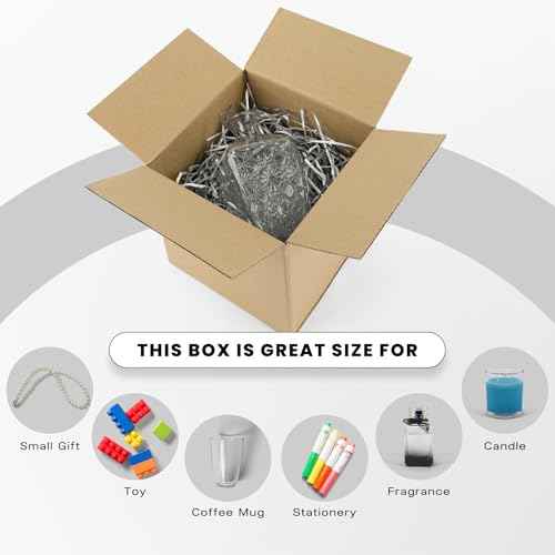 Golden State Art, Shipping 8x8x8 Box, Cardboard Corrugated Square Mailer For Gift, Packaging Mailing Carton, Brown, 28 Pack