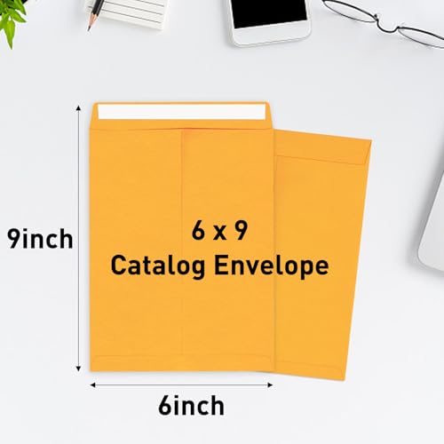 ESSENTIAL 120 Pack 6x9 Inches Manilla Envelopes Self Seal Closure Office Mailing