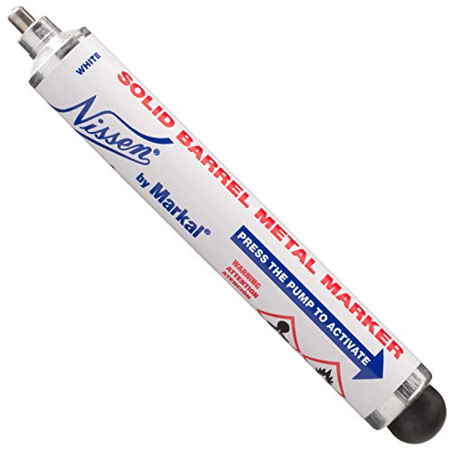 Nissen by Markal 28710 Solid Barrel Metal Marker, White (Pack of 12)