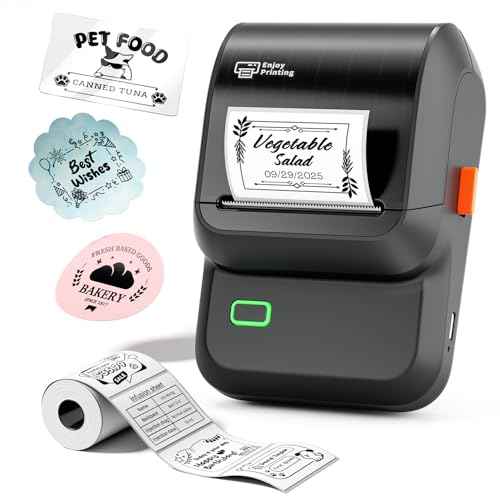 Label Maker Machine with Tape, M100 Bluetooth Thermal Label Maker with 3000 Icons and 400 Templates, Address Barcode Label Printer for Small Business, Home, Office, School, Dark Gray