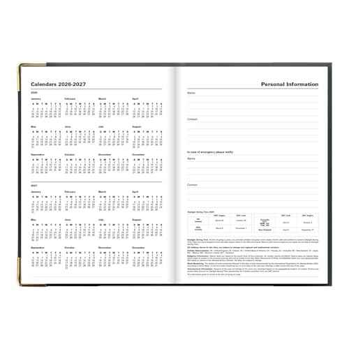 Letts of London¢ç 2026 Classic Weekly Appointment Book and Planner, 12 Months, January to December, Gold Corners, A5 Size, 8.25" x 5.875", English, Black (C32XBK-26)