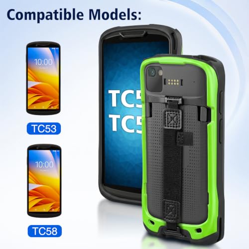 Green Zebra TC53/TC58 Protective Case Cover with Handstrap & Tempered Glass