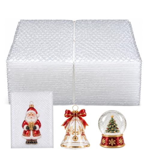 50 Pack Clear Bubble Out Bags 4x6 Inch Bubble Pouches for Shipping & Storage - SEUNGCH