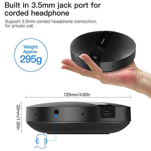 PC Microphone Speaker Business Conference USB Speakerphone for Skype, Webinar, Call Center