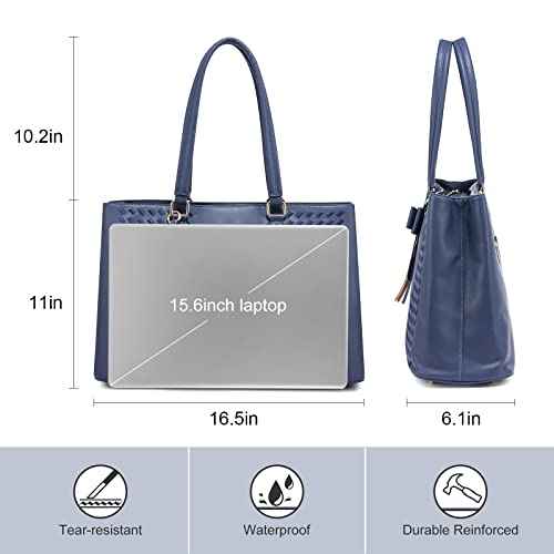 LOVEVOOK Laptop Tote Bag for Women 15.6 Inch Waterproof PU Leather Computer Bags for Business Office Work Briefcase