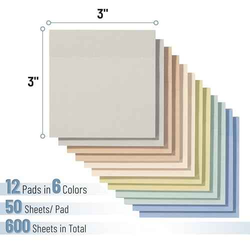Mr. Pen- Sticky Notes, 3¡±x3¡±, 12 Pads, 600 Sheets, Colorful Sticky Notes 3x3, Whispers of Nature