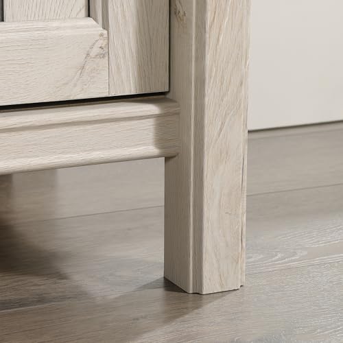 Sauder Costa Library Base and Hutch Ste, Chalked Chestnut Finish