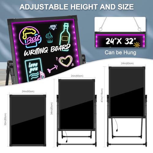 32 Inch LED Message Board with Remote Control & Fluorescent Markers