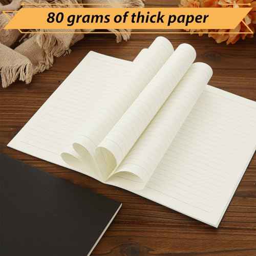 MIVIDE 50 Pack A5 Kraft Notebooks, Black Cover Journal Bulk Pack 8.3 x 5.5 inch Notebooks 60 Pages, Lined Travel Notebooks for Writing, Making Plans, School Office Supplies