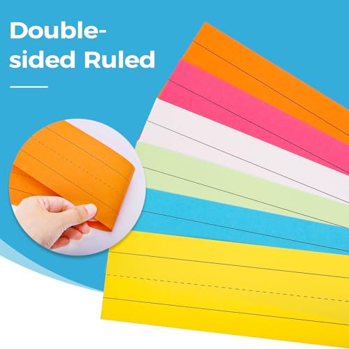 120Pcs Rainbow Color Sentence Strips for Teachers 3” x 24” Cardstock Learning Tool