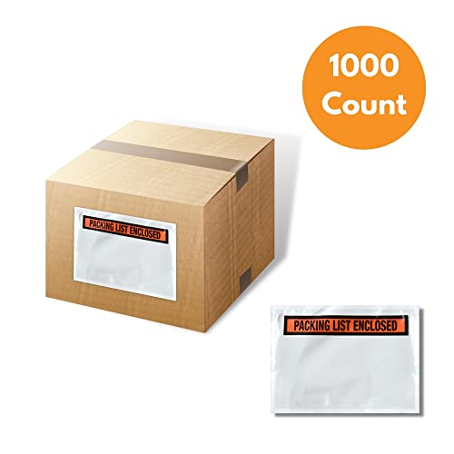 1000 PCS Self-Adhesive Orange Packing Slip Envelopes Waterproof for Mailing, Invoice & Document Labels, 4.5 x 5.5 Inches - Listing Variant
