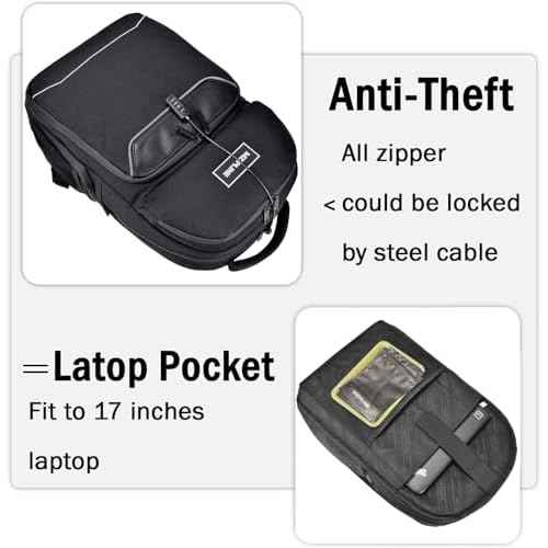 Travel Backpack Bag Anti-Theft Business Laptop Backpack with Lock,Large Daypack Travel bags for College Men & Women (Black)