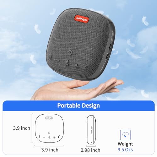 AIRHUG Conference Speaker and Microphone, Bluetooth Speakerphone with 360¡Æ Voice Pickup, Advanced Noise Reduction, USB-C Plug & Play, Compatible with Zoom and MS Team
