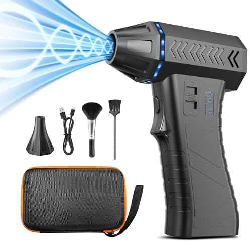 Compressed Air Duster,300000RPM Super Power Air Duster Portable Electric Air Blower,Replace Canned Air,Cordless Duster Cleaning Kit for Computer, Keyboard, Home, Outdoor and Car