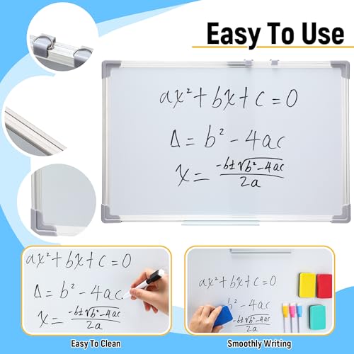 Magnetic Alphabet Letters and Number Board Kit with 16x24 Whiteboard, 156 Letters Numbers, 30 Magnets, 16 Markers, 4 Whiteboard Erasers for Christmas Teaching Birthday Gift, Classroom School