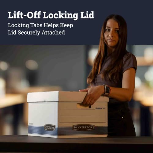 Bankers Box 20-Pack Medium-Duty File Storage Boxes with Lids, Letter & Legal