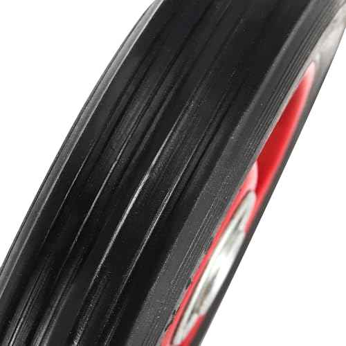 4 Pack 8 x 1.75 Inch Solid Rubber Wheel, Flat Free Rubber Tire with Ball Bearing, 1/2 Inch Bore Axle Replacement Hand Truck Wheel, 220lbs Load Capacity