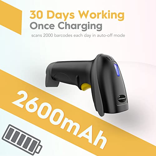 NADAMOO Gray Wireless Barcode Scanner 400m Long-Range 1D Laser Handheld USB