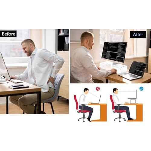 Acrylic Cat-Proof Laptop Stand & Keyboard Protector - 16" Clear Monitor Riser with Non-Slip Base for Home Office, Ergonomic Desk Organizer (Supports 60lbs)