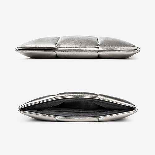 Comfyable Puffy Laptop Sleeve 13 Inch 14 Inch, Puffer Laptop Carrying Case, Pillow Case Compatible with MacBook Air M4 2025 M3 M2 M1, MacBook Pro M5 M4 Pro/Max, Silver