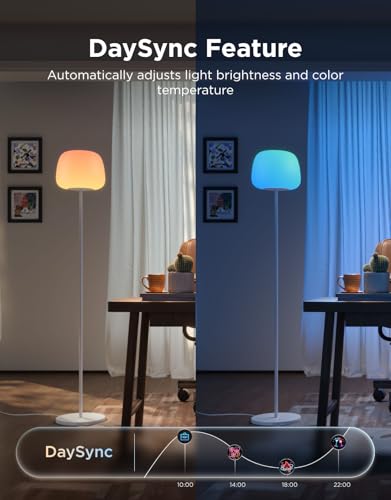 Govee Halo Gradient RGBIC Floor Lamp - White Corner Smart Light for Bedroom