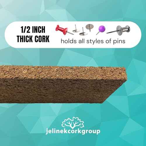 Jelinek Cork Thick Bulletin Board Strips (8 Pack) 36 x 3.5 x 0.5 Inches