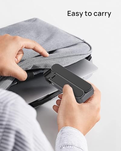 Gray Foldable Laptop Stand for 10-16 inch Devices - Portable & Ergonomic Aluminum Holder