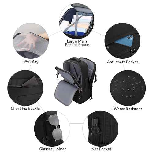 MOLNIA Travel Backpack, 17.3 Inch Large Laptop Backpack Carry On Backpack Waterproof, as Personal Item Flight Approved College Backpack Convertible Backpack for Men & Women