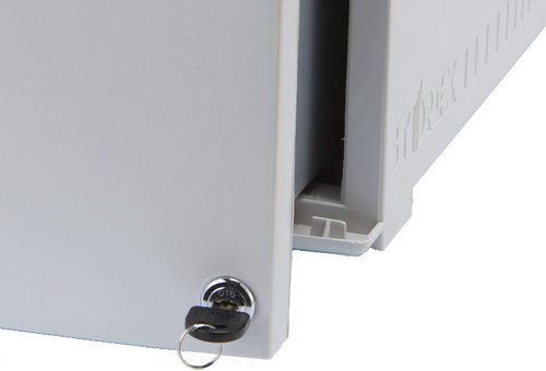 Storex Plastic One-Drawer File Cabinet – Locking Document Organizer for Home and Office, Gray, 1-Pack (61261A01C)