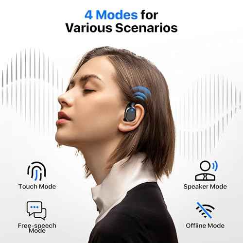 AI Translation Earbuds, OWS Real-Time 3-in-1 Translation Earbuds 144 Languages & Accents, Audifonos Traductores Ingl?s Espa?ol, Translation Device for Travel Business Learning£¨Black£©