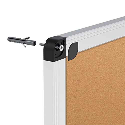 VIZ-PRO Cork Notice Board, 24 X 18 Inches, 3 Pack, Silver Aluminium Frame