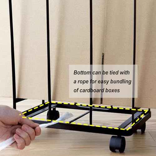 Carton Stand for Boxes, Portable Carton Storage Rack with Wheels, Cardboard Storage Carton Cart for Home Warehouse and Supermarket (White, 10.24x12.2x17.13in)