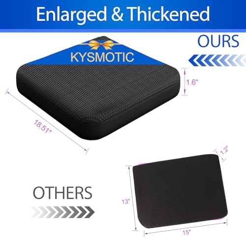Large Gel Seat Cushion for Long Sitting (Large & Thick), Soft & Breathable, Gel Cushion for Wheelchair Reduce Sweat, Chair Cushion for Office Chair (Black Cover)