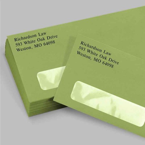 LUXPaper #10 Business Window Envelopes | 4 1/8" x 9 1/2" | Avocado Green | 70lb. Text | 250 Qty