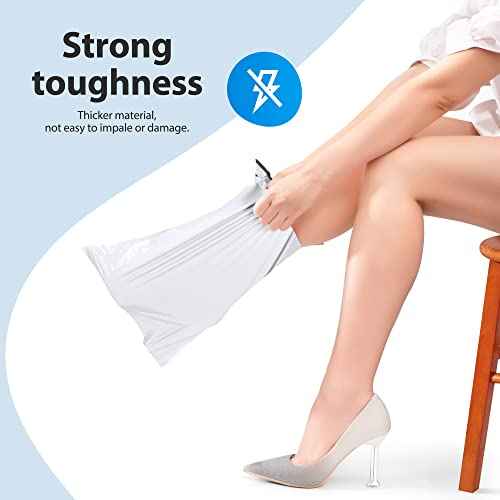 Fuxury Poly Mailers 14.5x19" 400Pcs Bulk Shipping Bags for Clothing Strong Adhesive Shipping Envelopes Waterproof Heavy Duty Packaging Mailing Bag for Small Business White Polymailers