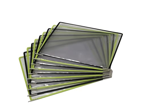 Tarifold Wall Mount Reference System with 10 Expandable PVC Pockets - Green/Black