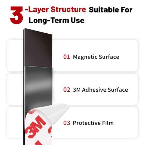Magnetic Tape - 32 ft x 1 inch Magnet Strip Tape Roll with Strong Adhesive Backing for Kitchen, Office, School Organization, Whiteboards,Fridge(0.07" Thick) 2 Pack